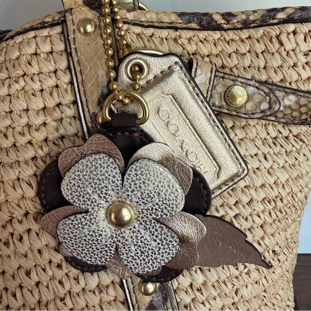 Coach Python Straw Natalie Tote Bag - image 2